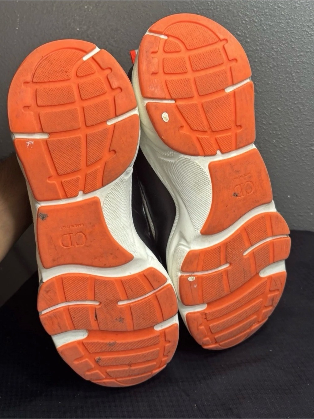 Dior B22 White Orange Blue Mens Reflective Sneakers - Size 45 - Picture 10 of 13